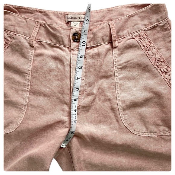 Coldwater Creek NWT Pale Mauve Lace Trim Cuffed Ankle Pant - Size 10 - Picture 9 of 16